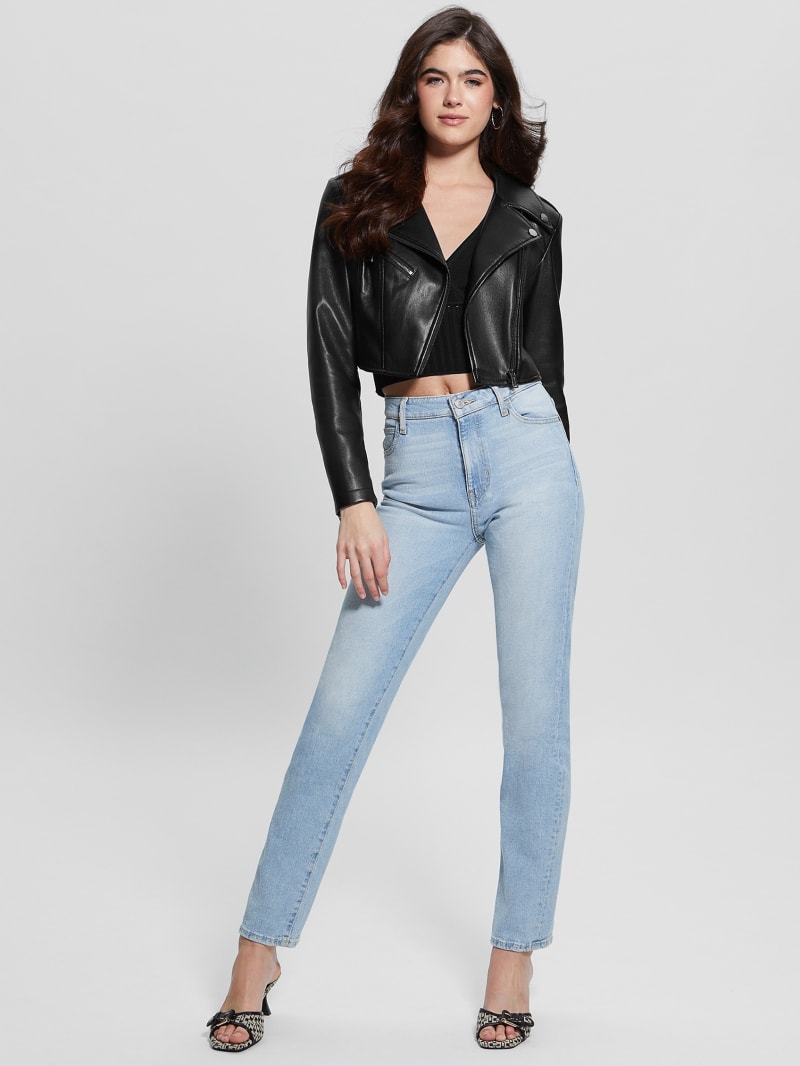 Guess Rochelle Faux-Leather Moto Jacket - Black Guess Rochelle Faux-Leather Moto Jacket - Black