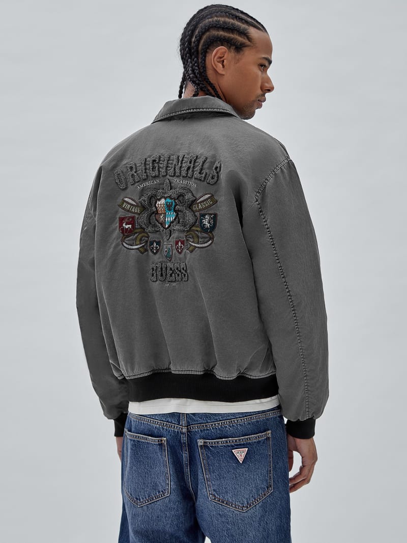 Guess GUESS Originals Nylon Jacket - Jet Black Multi Guess GUESS Originals Nylon Jacket - Jet Black Multi