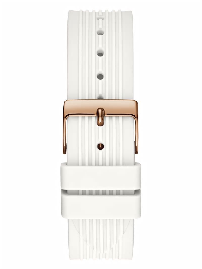 Guess Rose Gold-Tone And White Multifunction Watch - White Multi Guess Rose Gold-Tone And White Multifunction Watch - White Multi