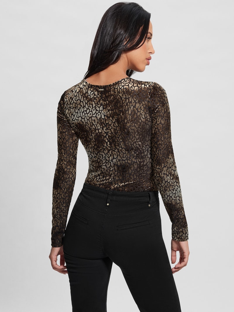 Guess Belinda Velvet Bodysuit - Leo Dark Coffee Guess Belinda Velvet Bodysuit - Leo Dark Coffee