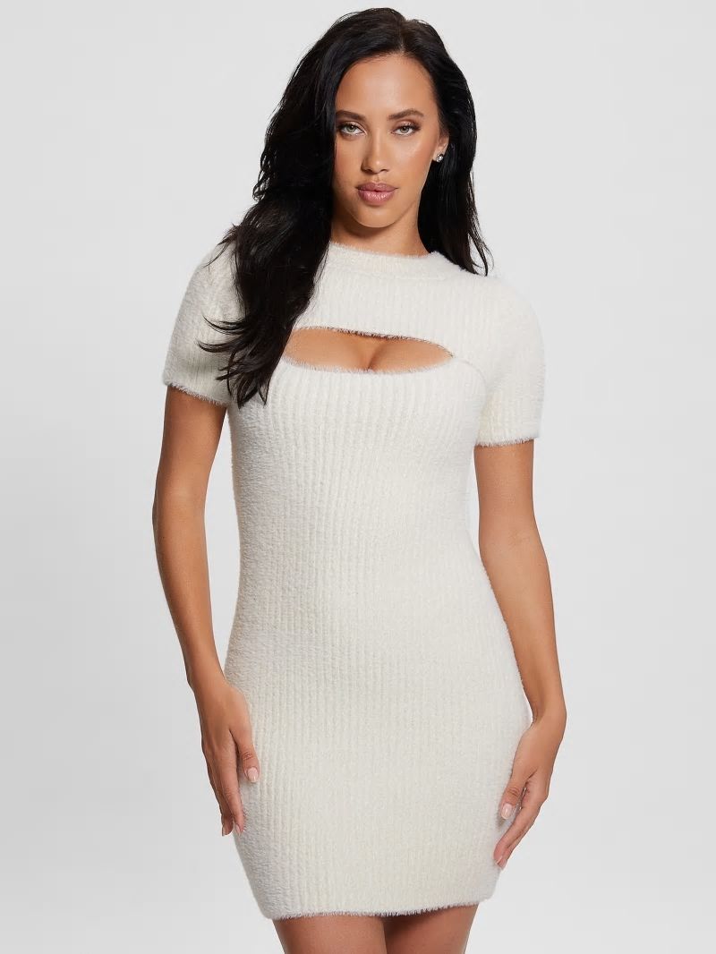 Guess Meteor Detached Sleeve Knit Dress - Dove White Guess Meteor Detached Sleeve Knit Dress - Dove White