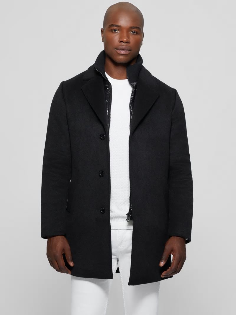 Guess Wool-Blend Coat - Black Guess Wool-Blend Coat - Black