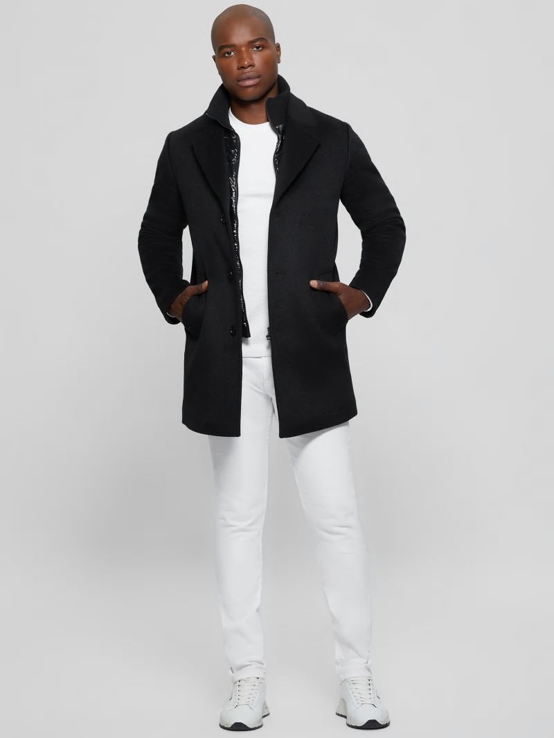 Guess Wool-Blend Coat - Black Guess Wool-Blend Coat - Black