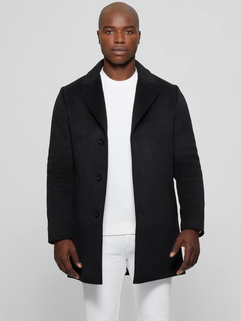 Guess Wool-Blend Coat - Black Guess Wool-Blend Coat - Black