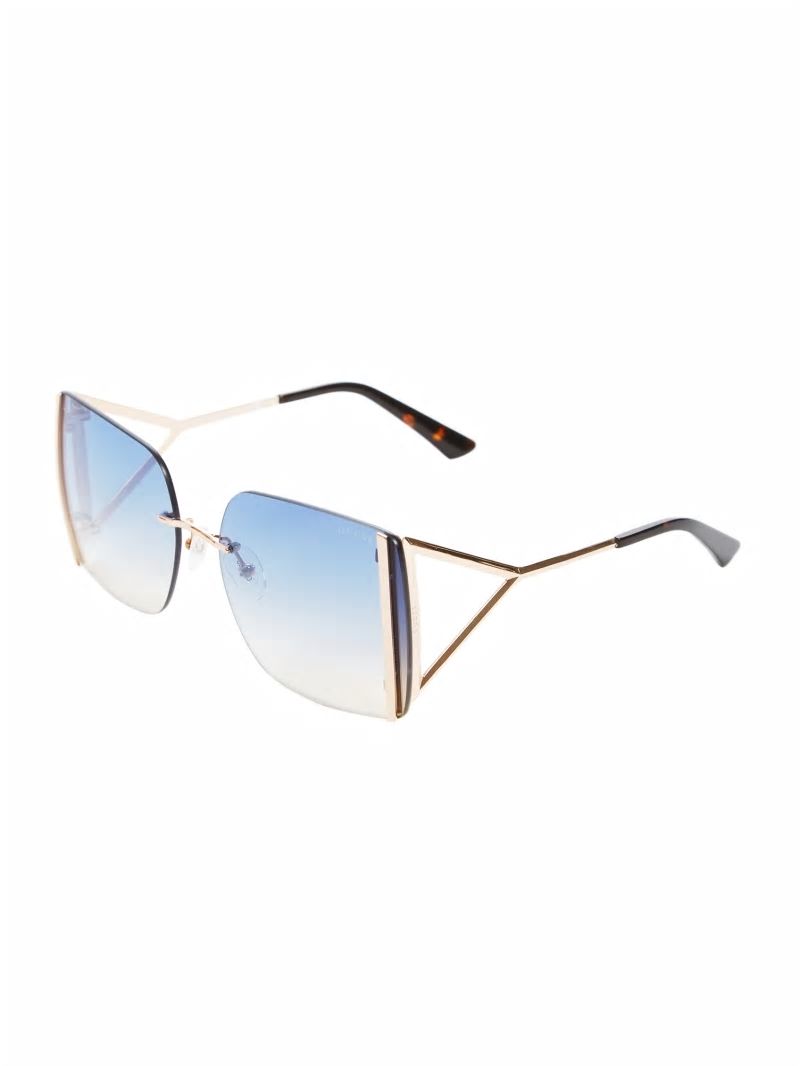 Guess Gold Rimless Square Sunglasses - Gold Guess Gold Rimless Square Sunglasses - Gold