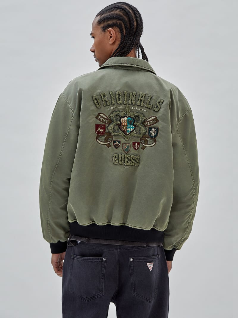 Guess GUESS Originals Nylon Jacket - Olive Morning Guess GUESS Originals Nylon Jacket - Olive Morning