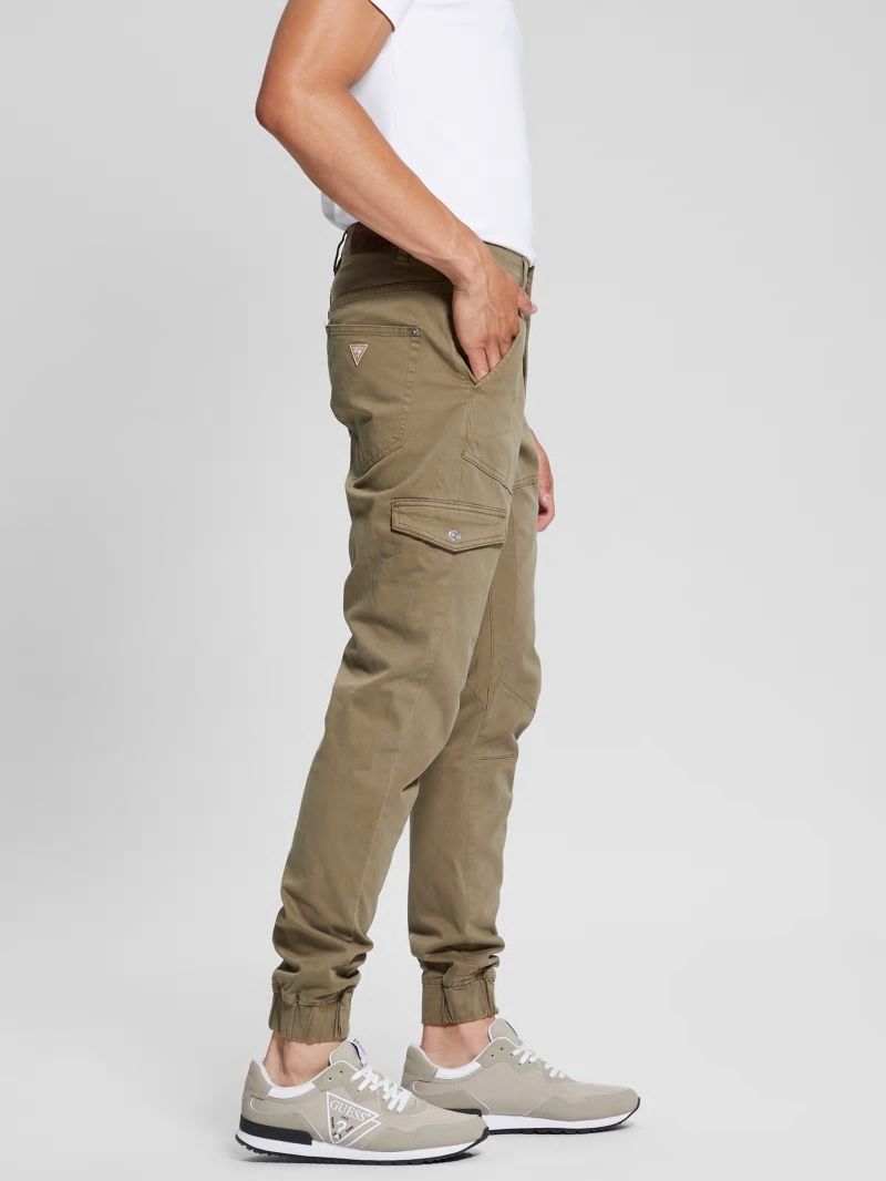 Guess New Kombat Tapered Twill Pants - Desert Green Guess New Kombat Tapered Twill Pants - Desert Green