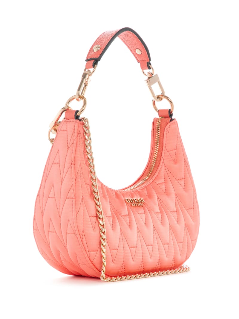 Guess Golden Rock Mini Crescent Hobo Bag - Coral Guess Golden Rock Mini Crescent Hobo Bag - Coral