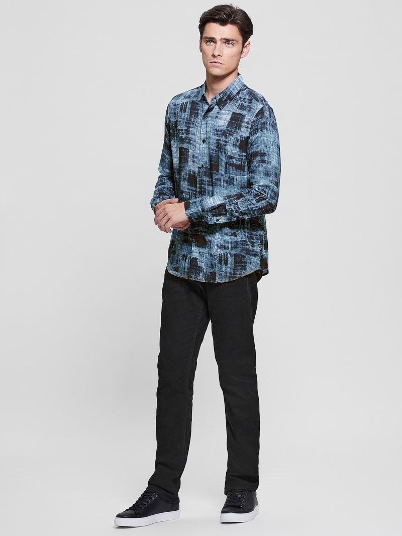 Guess Eco Print Shirt - Distressed Check Guess Eco Print Shirt - Distressed Check