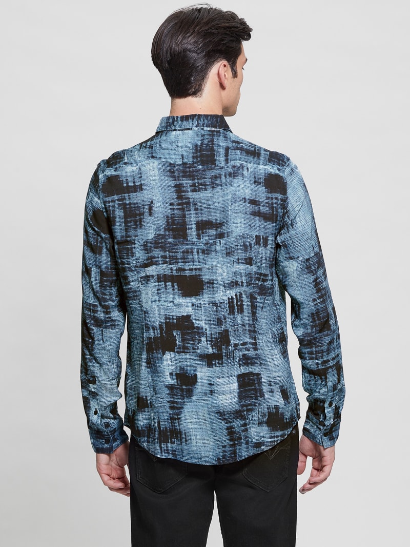 Guess Eco Print Shirt - Distressed Check Guess Eco Print Shirt - Distressed Check