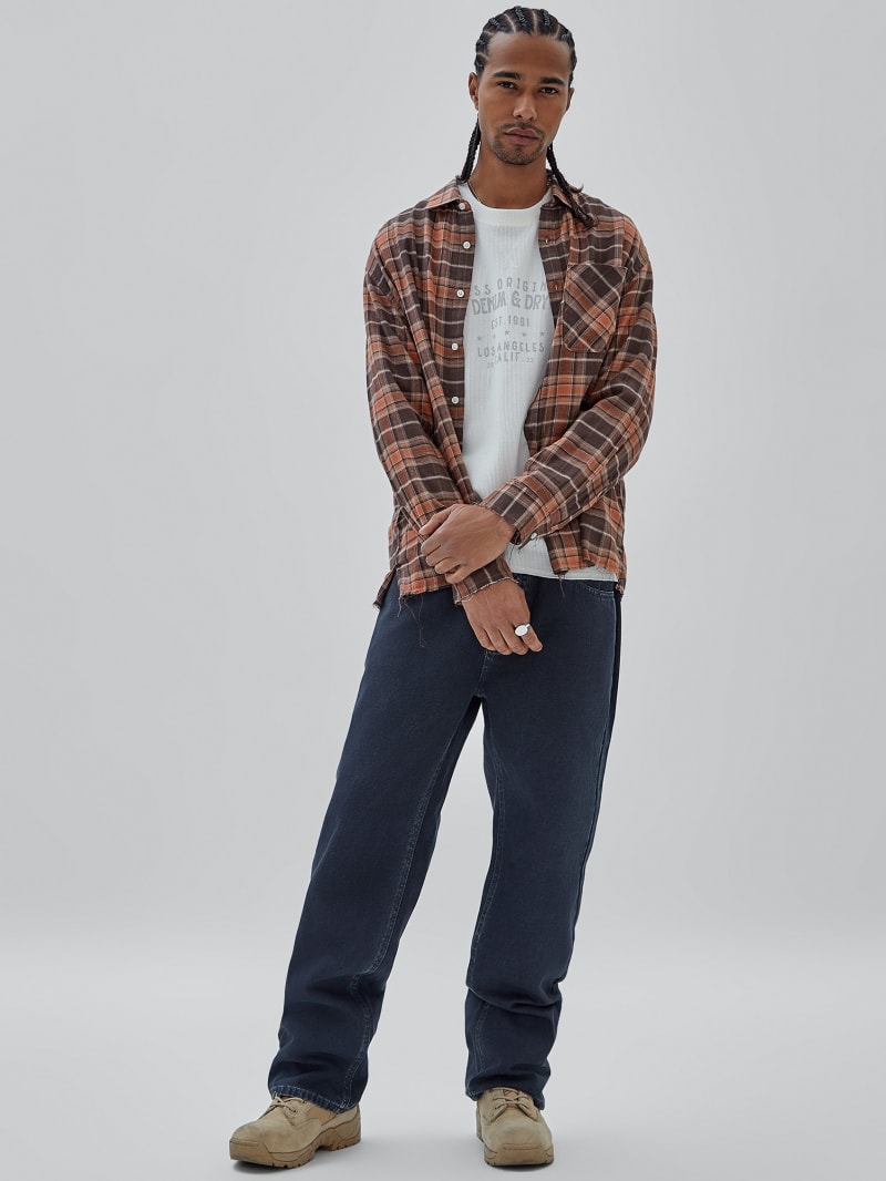 Guess GUESS Originals Washed Flannel Shirt - Multi Color Plaid Guess GUESS Originals Washed Flannel Shirt - Multi Color Plaid