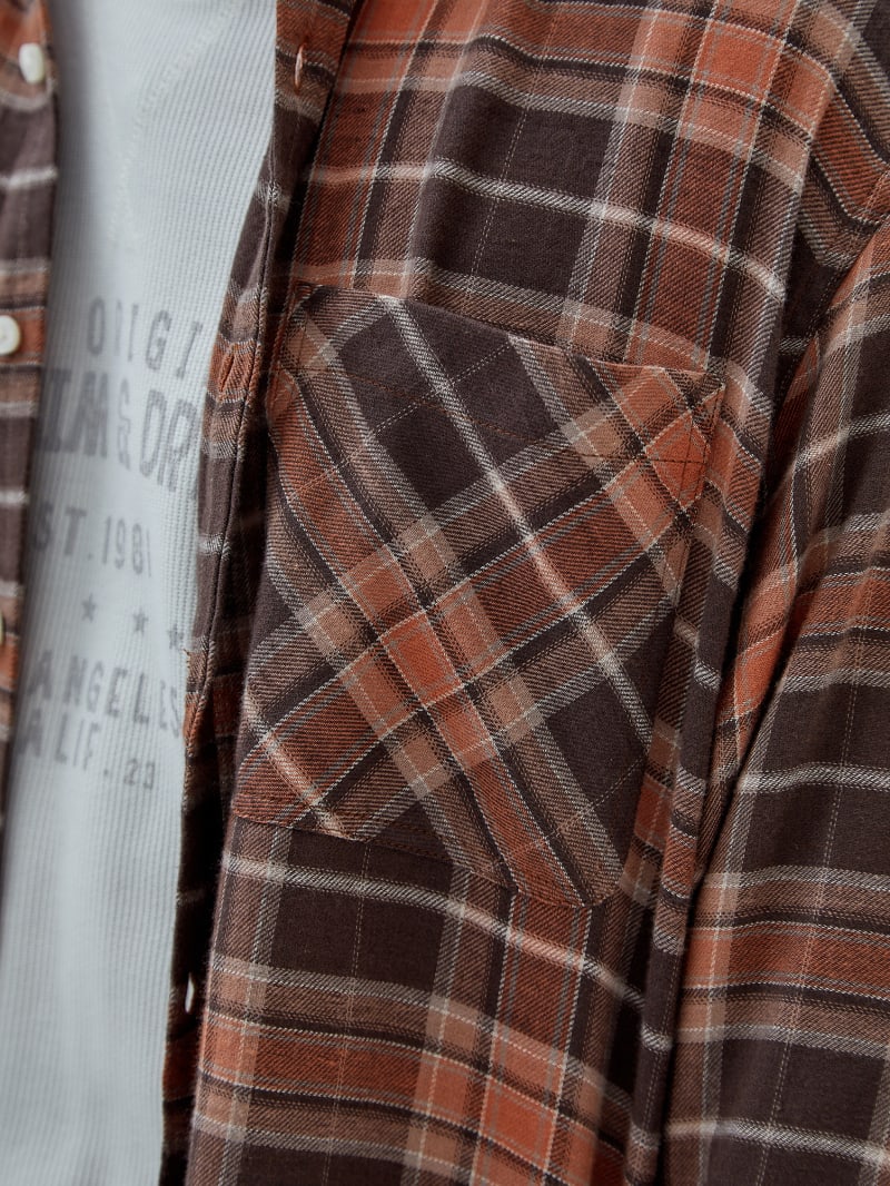 Guess GUESS Originals Washed Flannel Shirt - Multi Color Plaid Guess GUESS Originals Washed Flannel Shirt - Multi Color Plaid