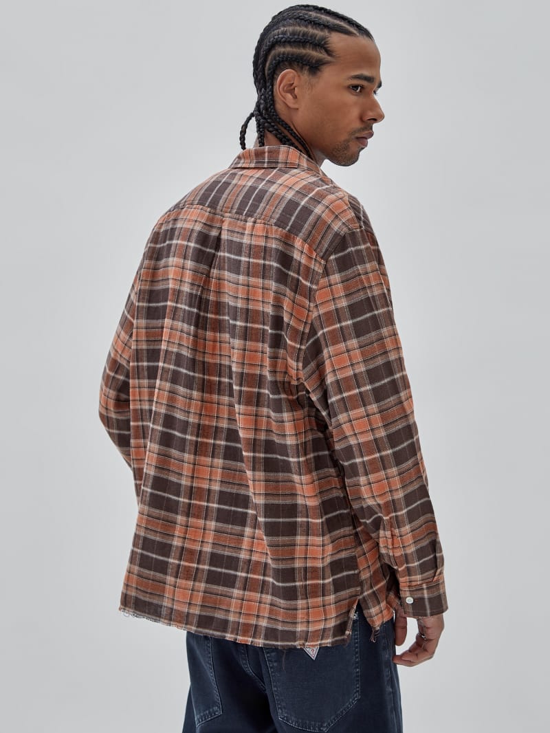 Guess GUESS Originals Washed Flannel Shirt - Multi Color Plaid Guess GUESS Originals Washed Flannel Shirt - Multi Color Plaid