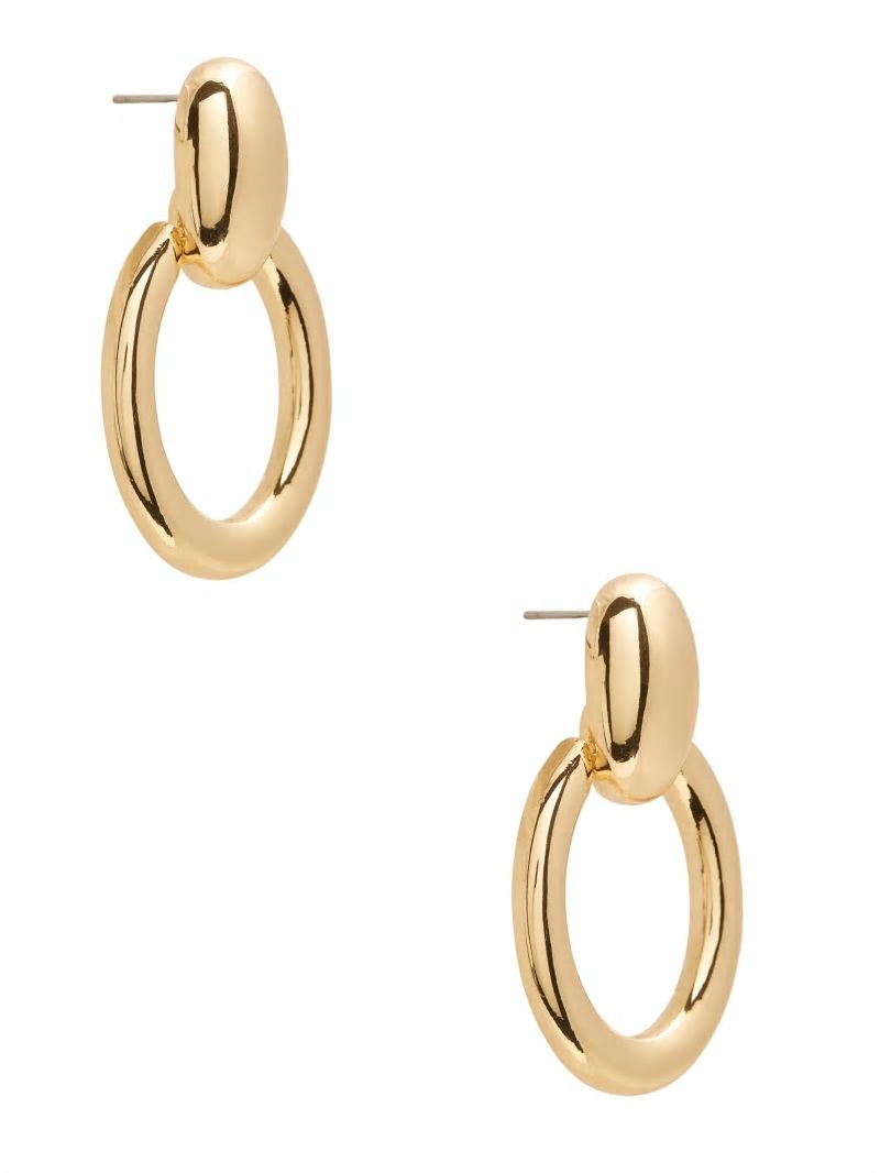 Guess 14K Gold-Plated Doorknocker Earring - Silver/Gold Guess 14K Gold-Plated Doorknocker Earring - Silver/Gold