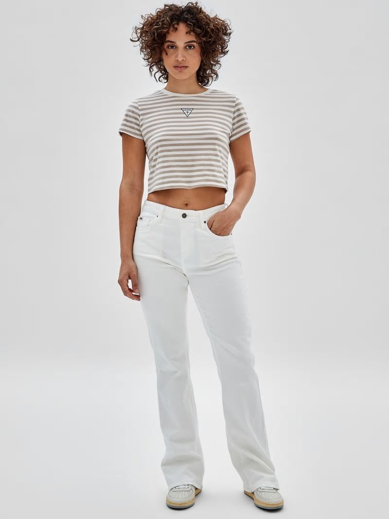Guess GUESS Originals Eco Striped Baby Tee - White Peaks Multi Guess GUESS Originals Eco Striped Baby Tee - White Peaks Multi