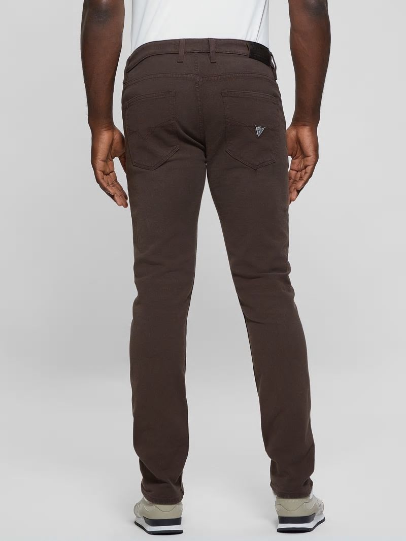 Guess Slim Tapered Pants - Espresso Brown Multi Guess Slim Tapered Pants - Espresso Brown Multi