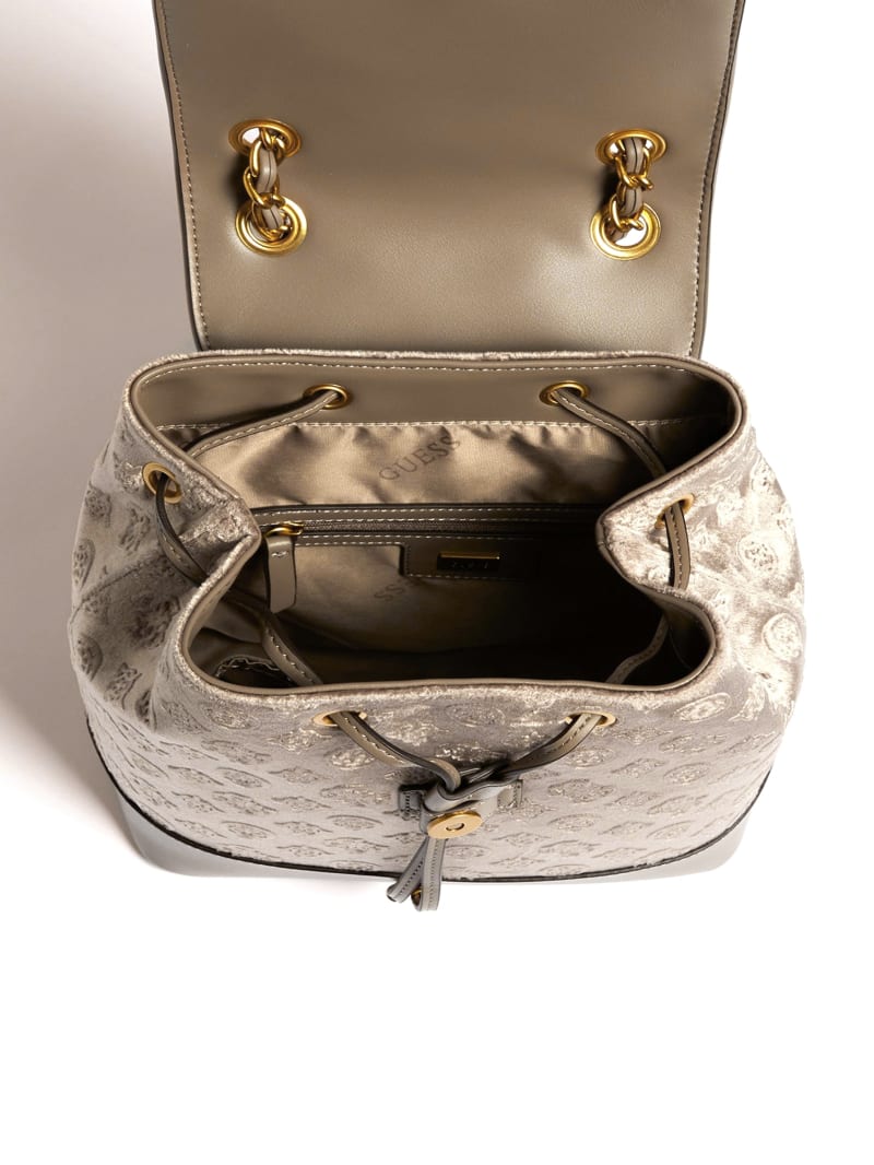 Guess Kimi Velvet Backpack - Taupe Guess Kimi Velvet Backpack - Taupe