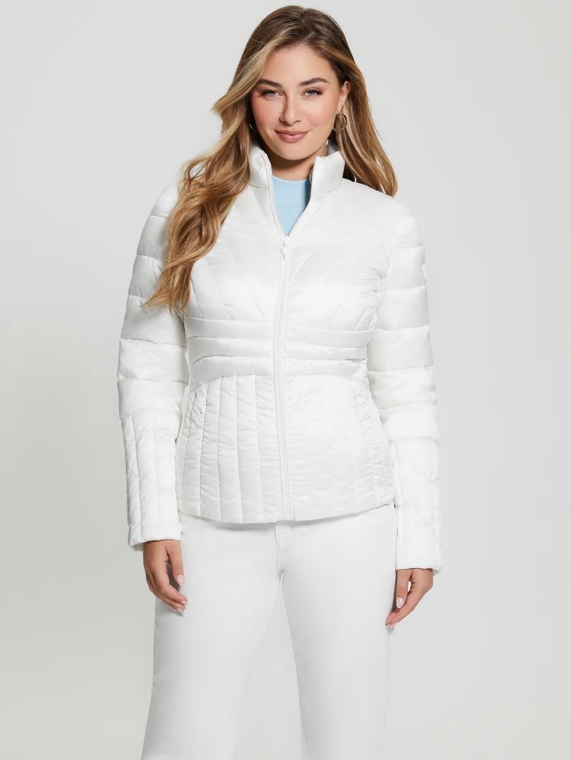 Guess Eco Valeria Puffer Jacket - Pure White Guess Eco Valeria Puffer Jacket - Pure White