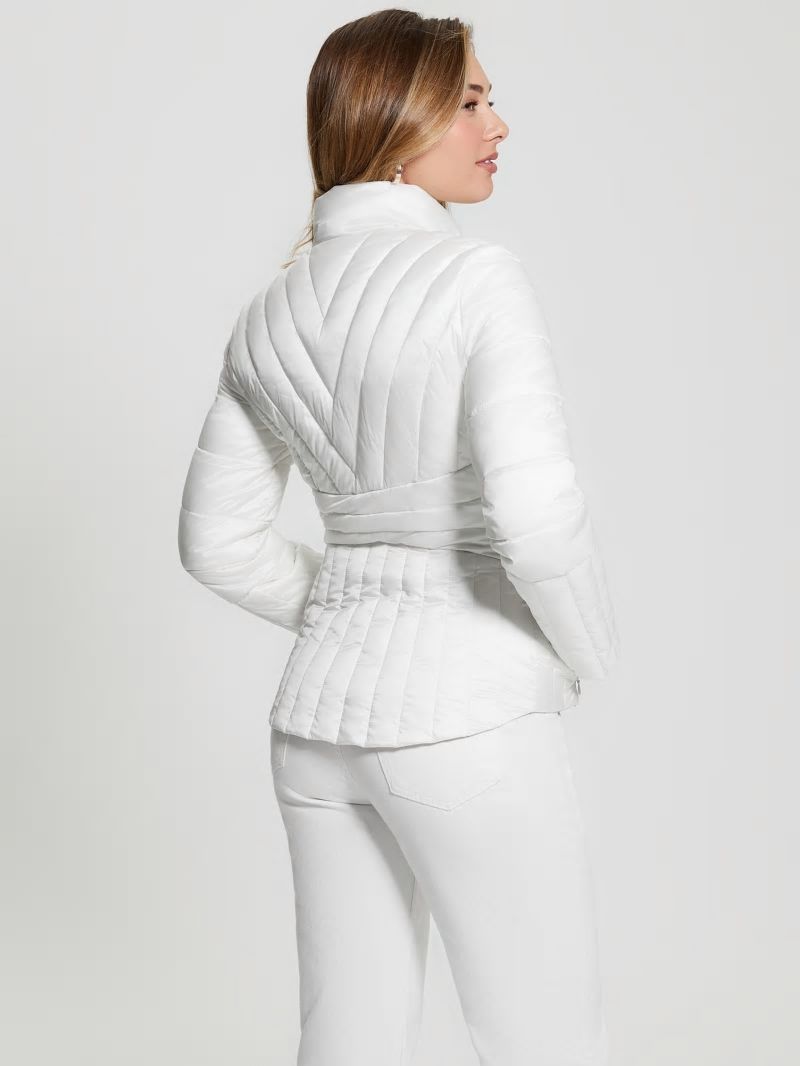 Guess Eco Valeria Puffer Jacket - Pure White Guess Eco Valeria Puffer Jacket - Pure White