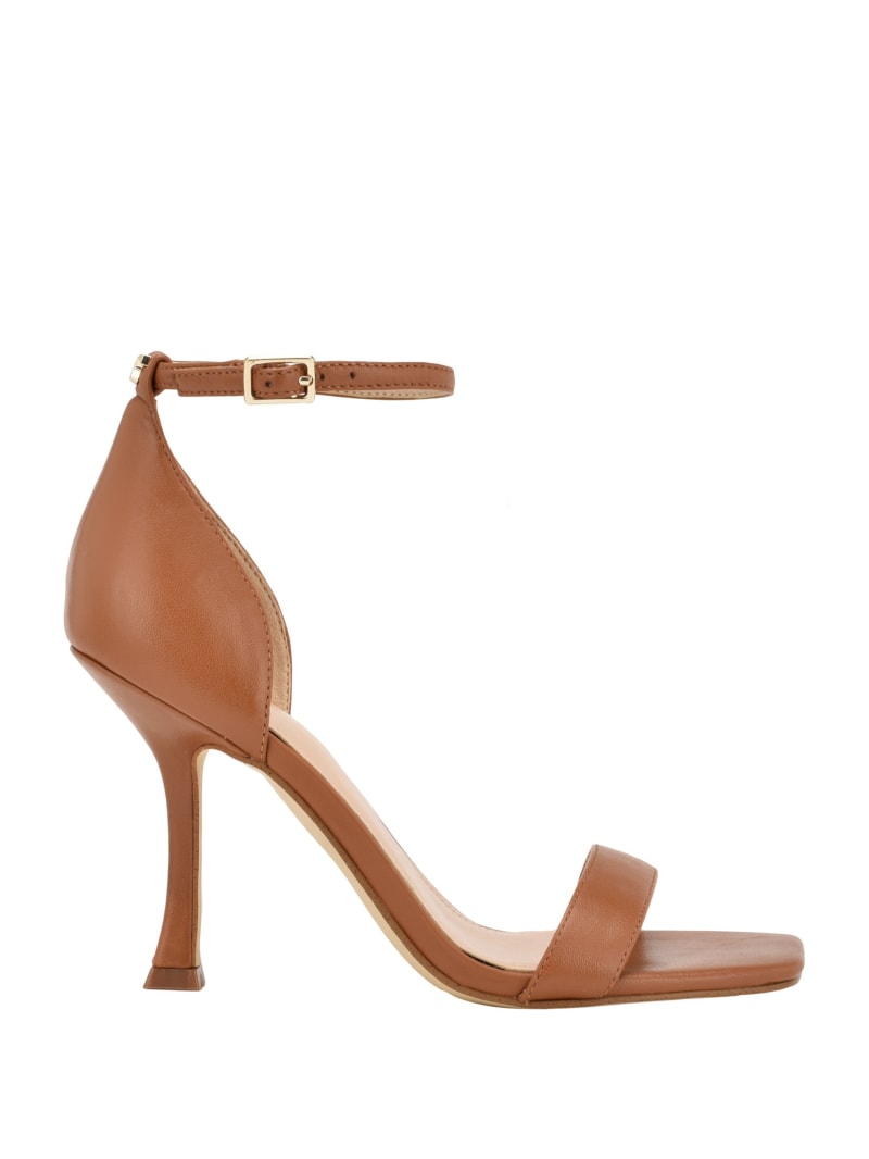Guess Yael Leather Heels - Medium Brown Guess Yael Leather Heels - Medium Brown