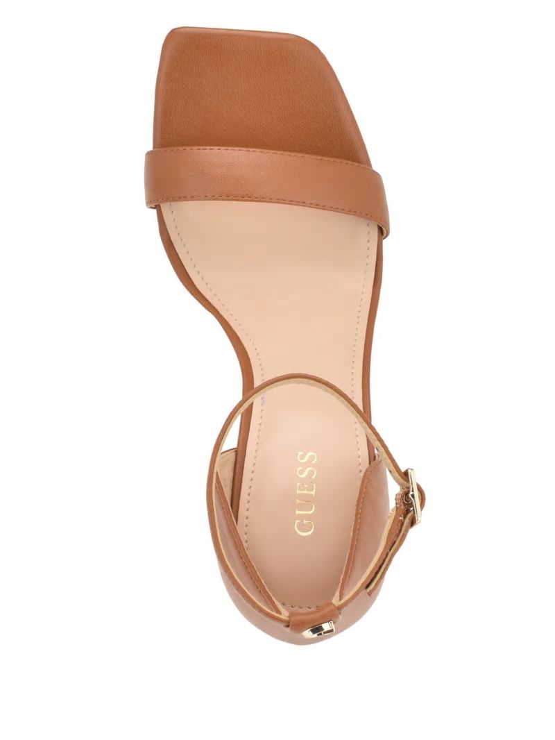 Guess Yael Leather Heels - Medium Brown Guess Yael Leather Heels - Medium Brown