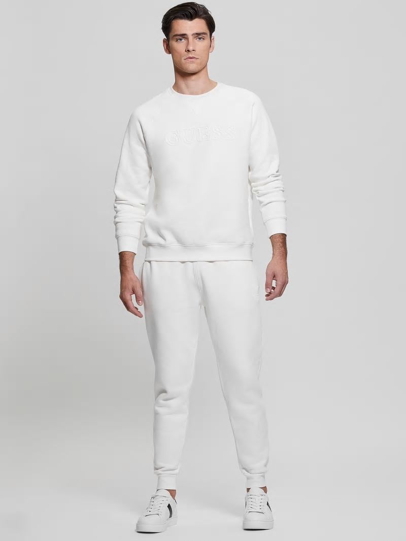 Guess Eco Aldwin Logo Sweatshirt - Blanc/Scuffy Guess Eco Aldwin Logo Sweatshirt - Blanc/Scuffy