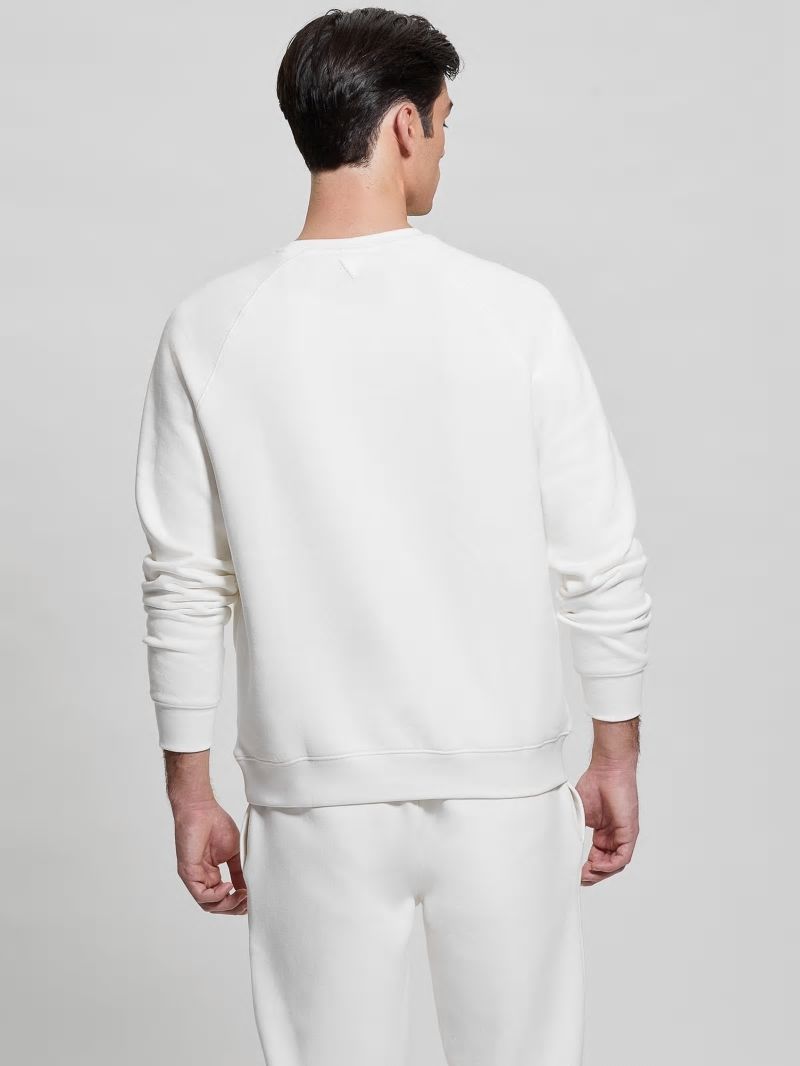 Guess Eco Aldwin Logo Sweatshirt - Blanc/Scuffy Guess Eco Aldwin Logo Sweatshirt - Blanc/Scuffy