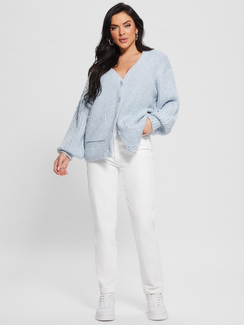 Guess Eco Hiro Knit Cardigan Sweater - Higher Cloud Multi Guess Eco Hiro Knit Cardigan Sweater - Higher Cloud Multi
