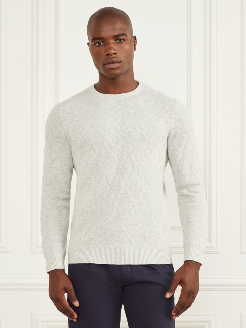 Guess Eco Rhombus Turtleneck Sweater - Light Stone Heather Guess Eco Rhombus Turtleneck Sweater - Light Stone Heather