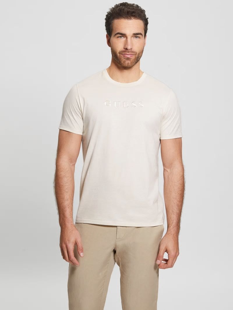 Guess Embroidered Logo Tee - Vanilla Cream Guess Embroidered Logo Tee - Vanilla Cream