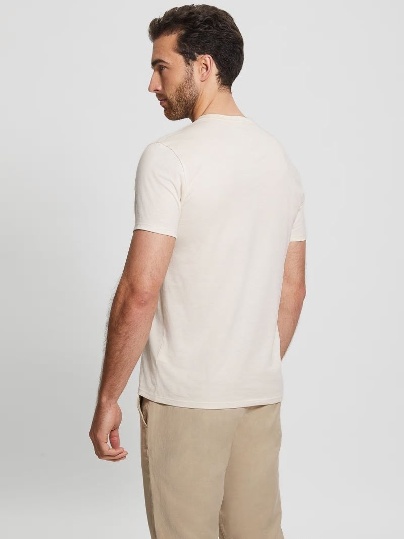Guess Embroidered Logo Tee - Vanilla Cream Guess Embroidered Logo Tee - Vanilla Cream