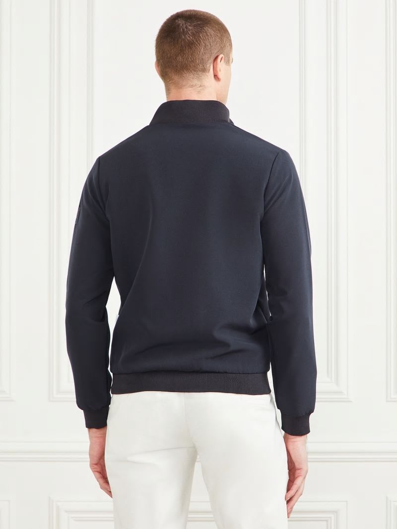 Guess Logo Zip-Up Jacket - Bleu éLéGant Guess Logo Zip-Up Jacket - Bleu éLéGant