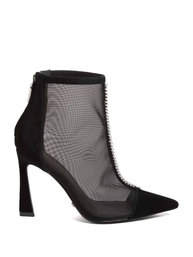 Guess Fearne Embellished Mesh Ankle Bootie - Black Guess Fearne Embellished Mesh Ankle Bootie - Black