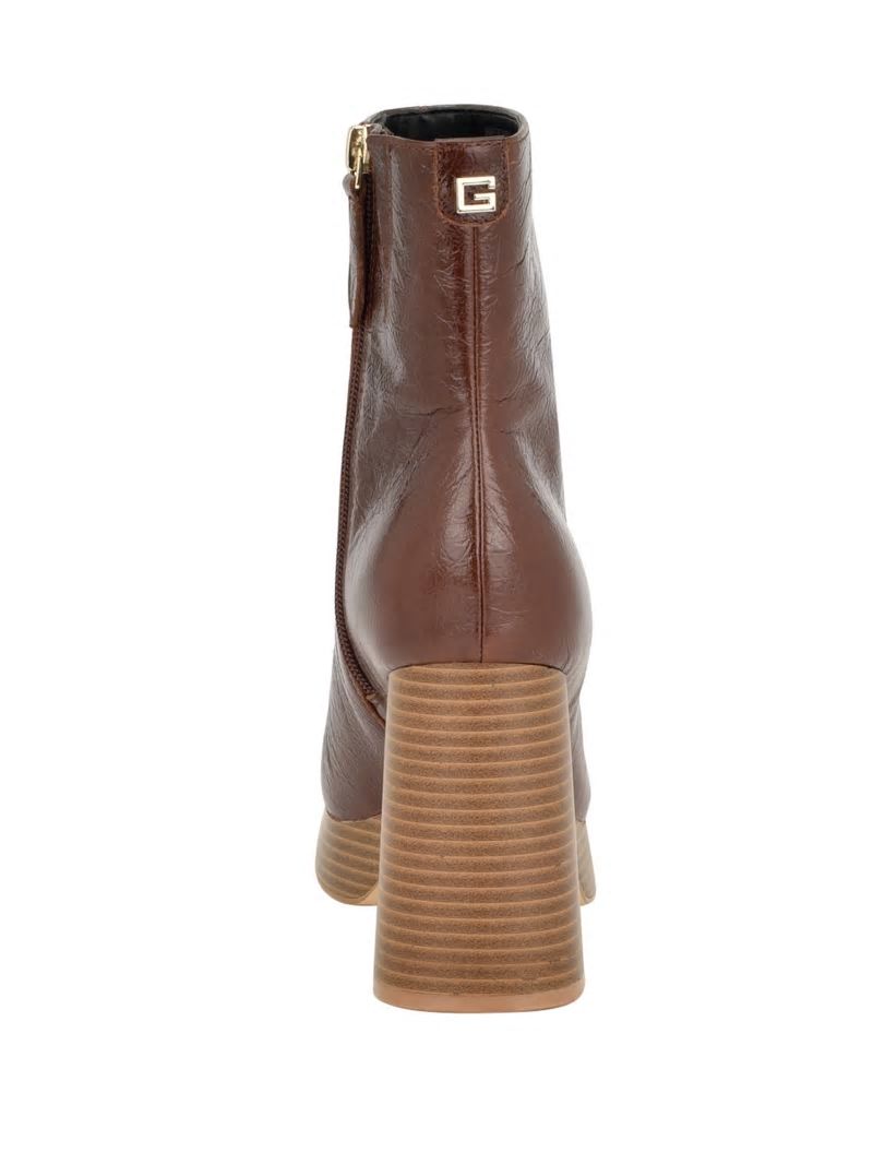 Guess Danca Platform Booties - Medium Brown Guess Danca Platform Booties - Medium Brown