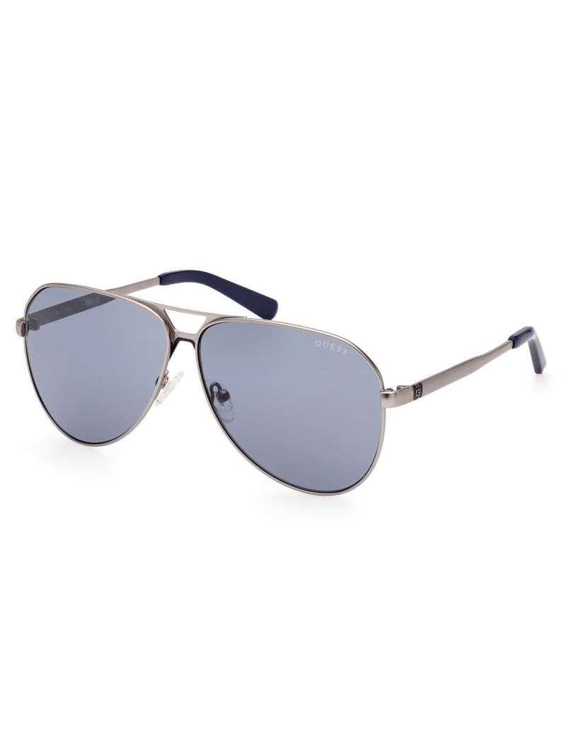 Guess Metal Aviator Sunglasses - Silver Guess Metal Aviator Sunglasses - Silver