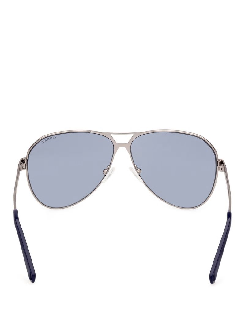 Guess Metal Aviator Sunglasses - Silver Guess Metal Aviator Sunglasses - Silver