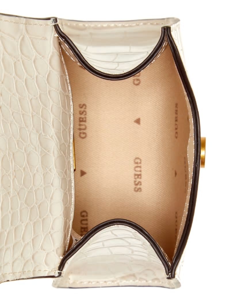 Guess Sestri Crocodile-Embossed Mini Crossbody - White Guess Sestri Crocodile-Embossed Mini Crossbody - White