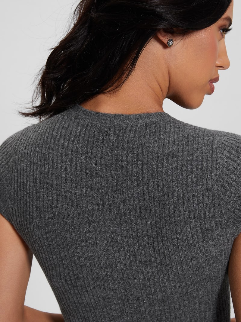 Guess Toki Rib-Knit Sweater Dress - Dark Coal Heather Guess Toki Rib-Knit Sweater Dress - Dark Coal Heather