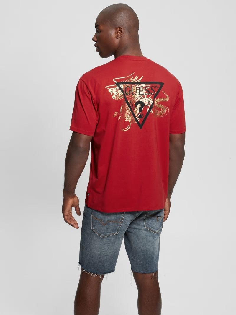 Guess Chinese New Year Stamped Dragon Tee - Chili Red Guess Chinese New Year Stamped Dragon Tee - Chili Red