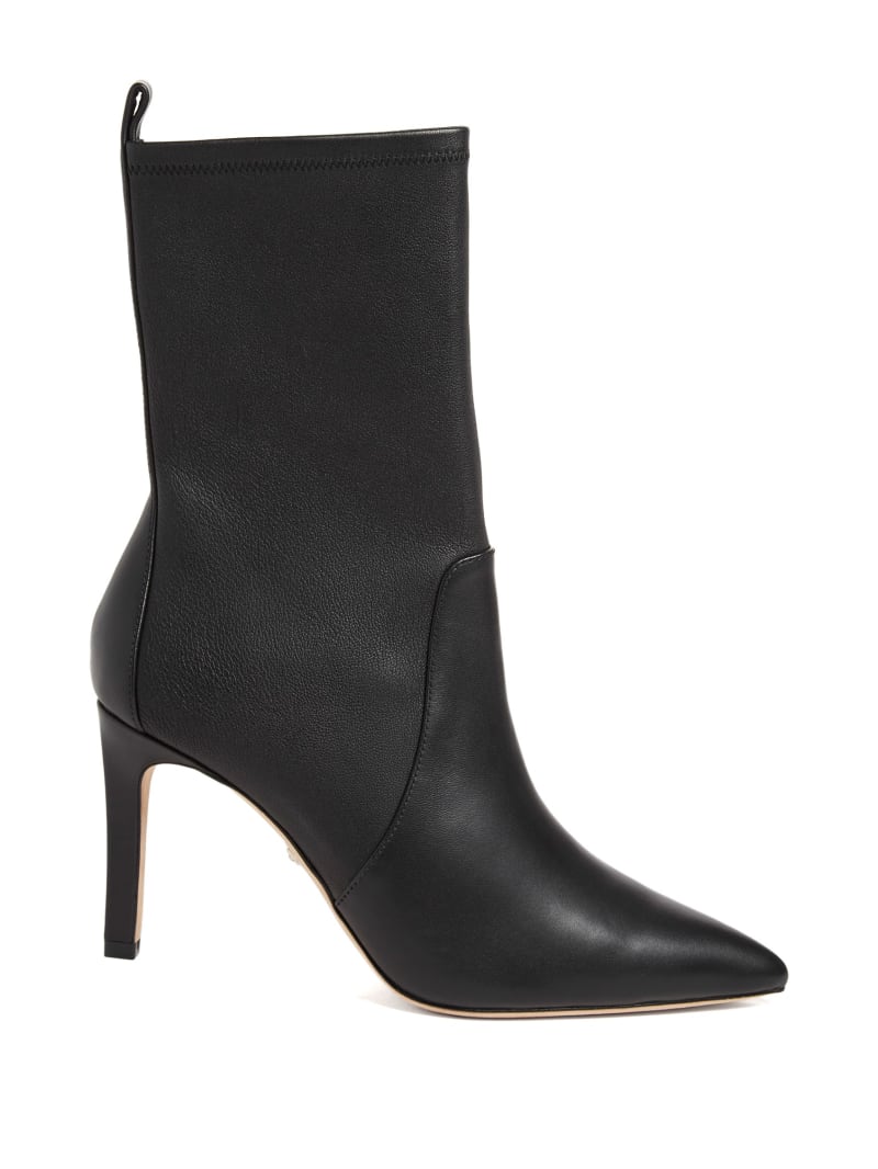Guess Mavrik Leather Ankle Bootie - Black Snakeskin Guess Mavrik Leather Ankle Bootie - Black Snakeskin