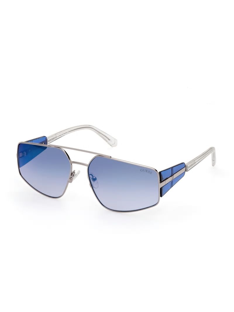 Guess Crystal Side Navigator Sunglasses - Silver Guess Crystal Side Navigator Sunglasses - Silver