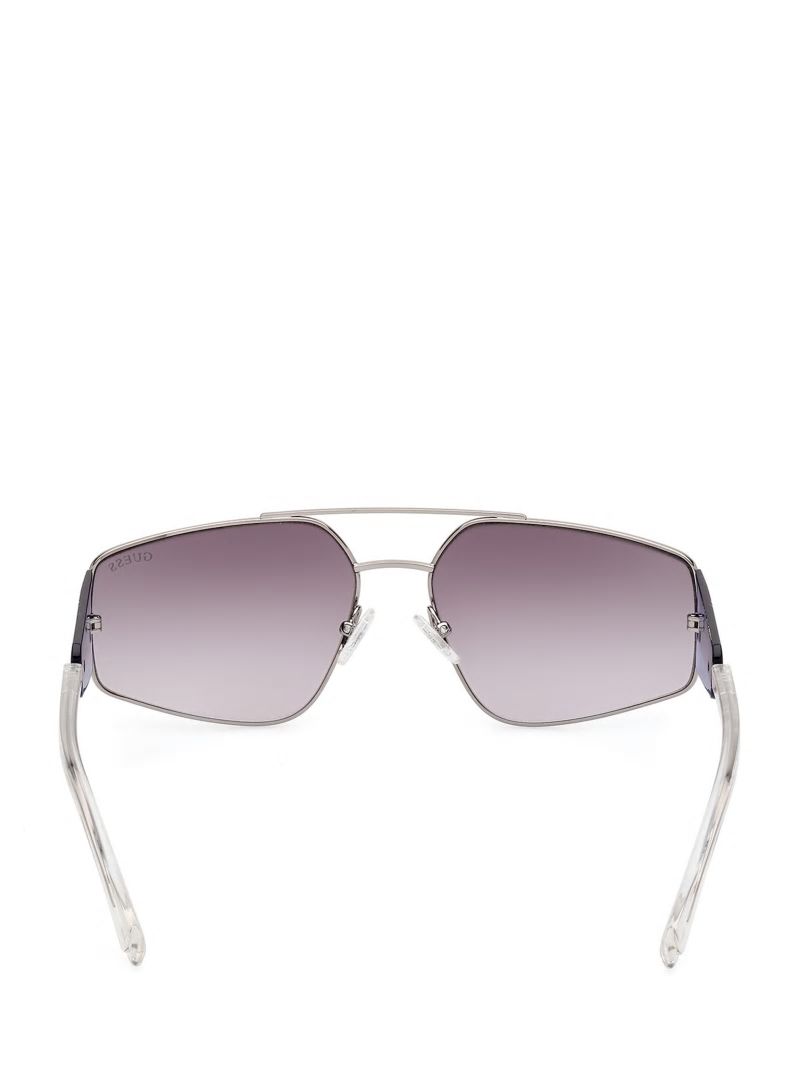 Guess Crystal Side Navigator Sunglasses - Silver Guess Crystal Side Navigator Sunglasses - Silver