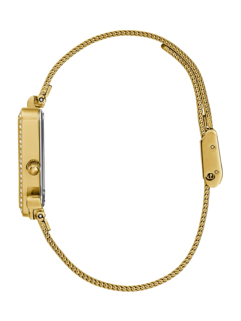 Guess Gold-Tone Triangle Mesh Analog Watch - Gold Guess Gold-Tone Triangle Mesh Analog Watch - Gold