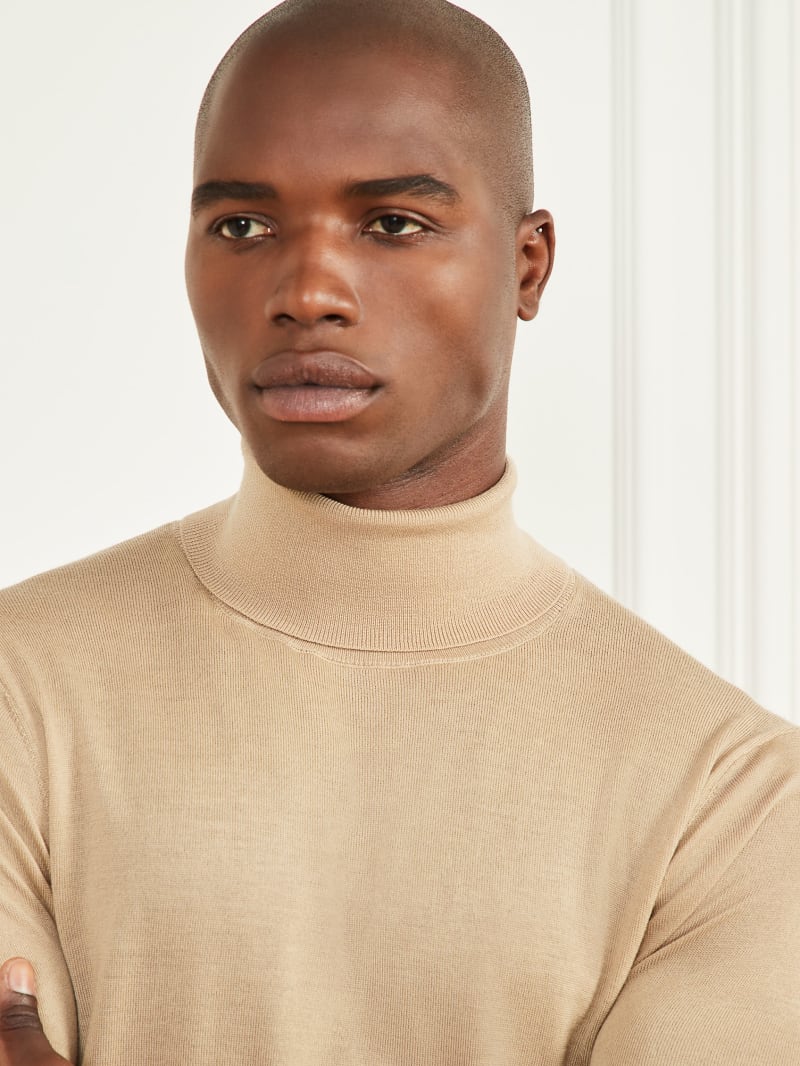 Guess Merino Wool Turtleneck Sweater - Herb Tan Guess Merino Wool Turtleneck Sweater - Herb Tan