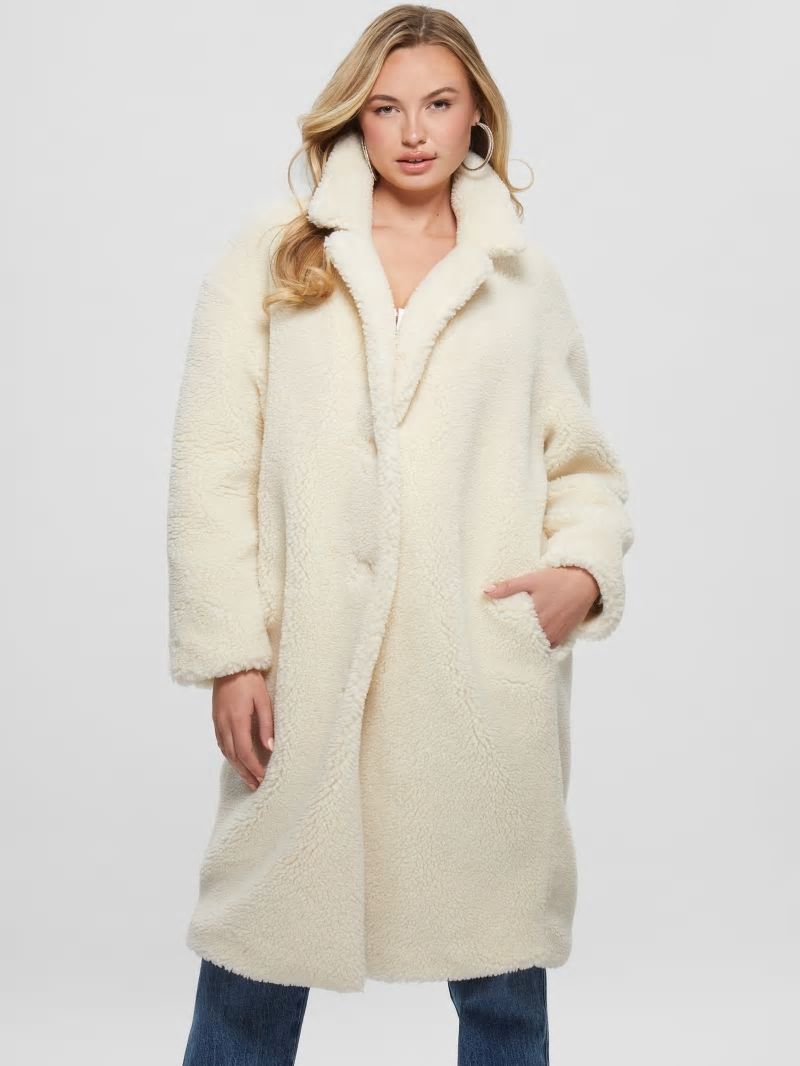Guess Solange Faux-Fur Coat - Smart Stone Guess Solange Faux-Fur Coat - Smart Stone