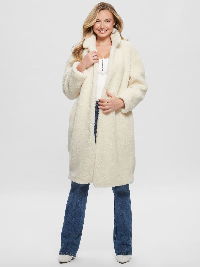 Guess Solange Faux-Fur Coat - Smart Stone Guess Solange Faux-Fur Coat - Smart Stone
