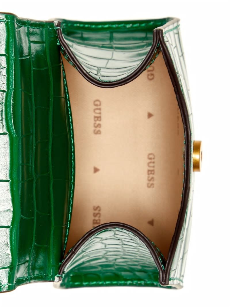 Guess Sestri Crocodile-Embossed Mini Crossbody - Green Guess Sestri Crocodile-Embossed Mini Crossbody - Green