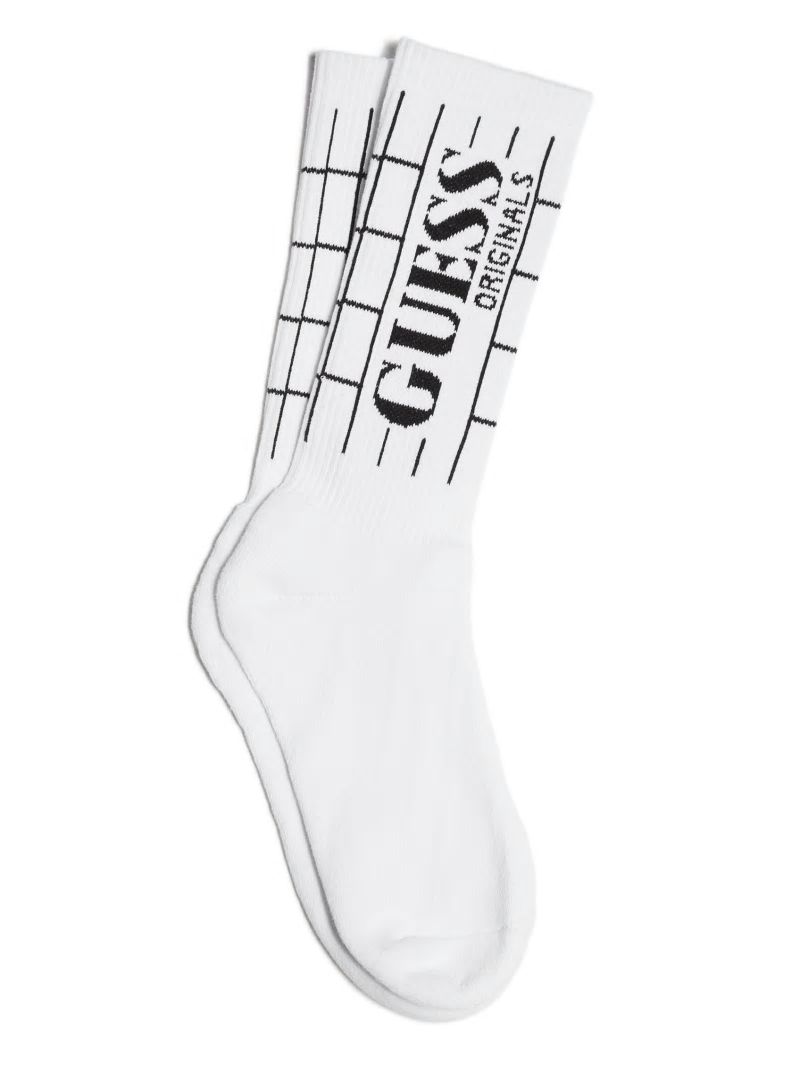 Guess GUESS Originals Grid Crew Socks - Pure White Guess GUESS Originals Grid Crew Socks - Pure White