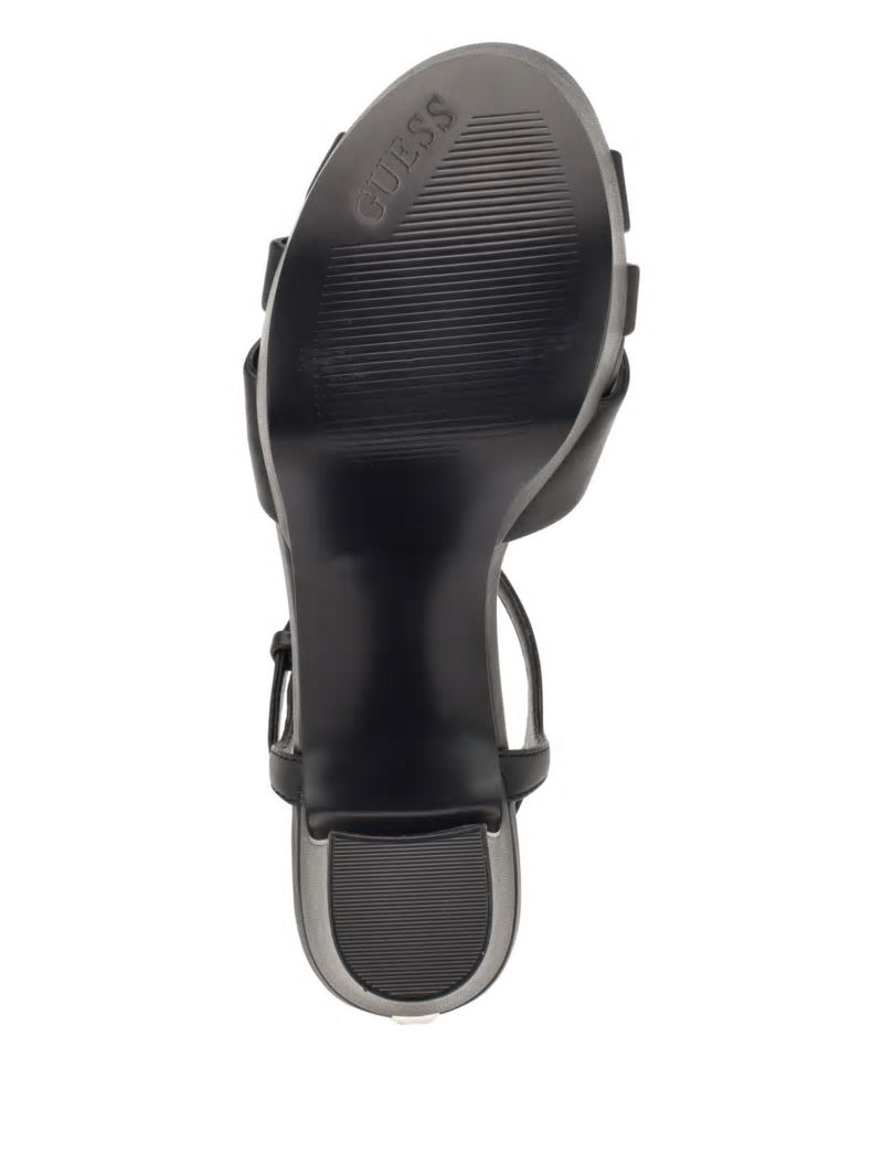 Guess Haylo Crisscross Platform Block Heels - Black 002 Guess Haylo Crisscross Platform Block Heels - Black 002