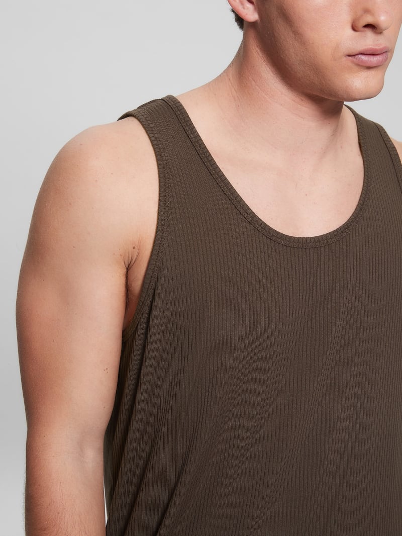 Guess Eco Cyrus Ribbed Tank - Cafe Noir Guess Eco Cyrus Ribbed Tank - Cafe Noir